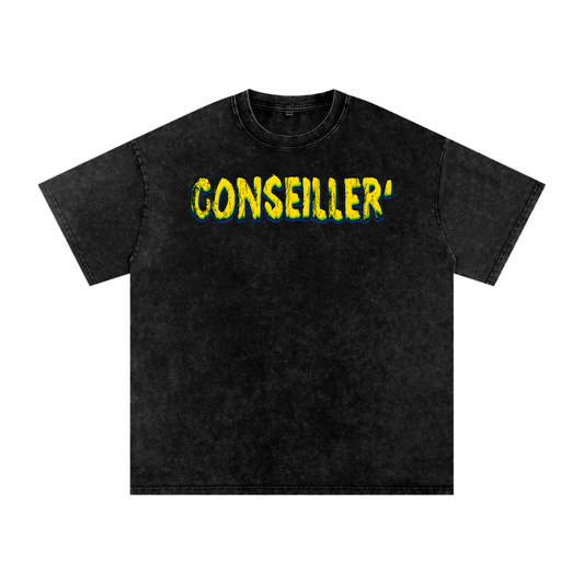 Conseiller' Jesus Saves: Snow Washed Oversized Cotton T-Shirt