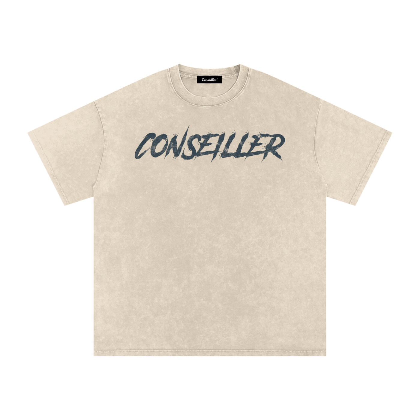 Conseiller' The Spiritual Mind: Snow Washed Oversized Cotton T-Shirt