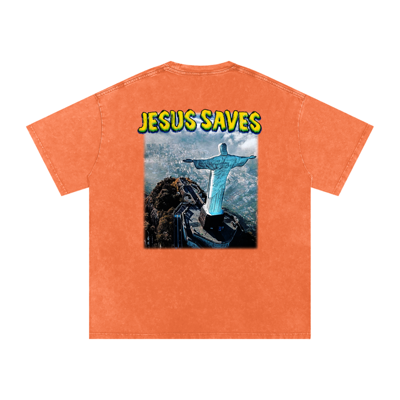 Conseiller' Jesus Saves: Snow Washed Oversized Cotton T-Shirt