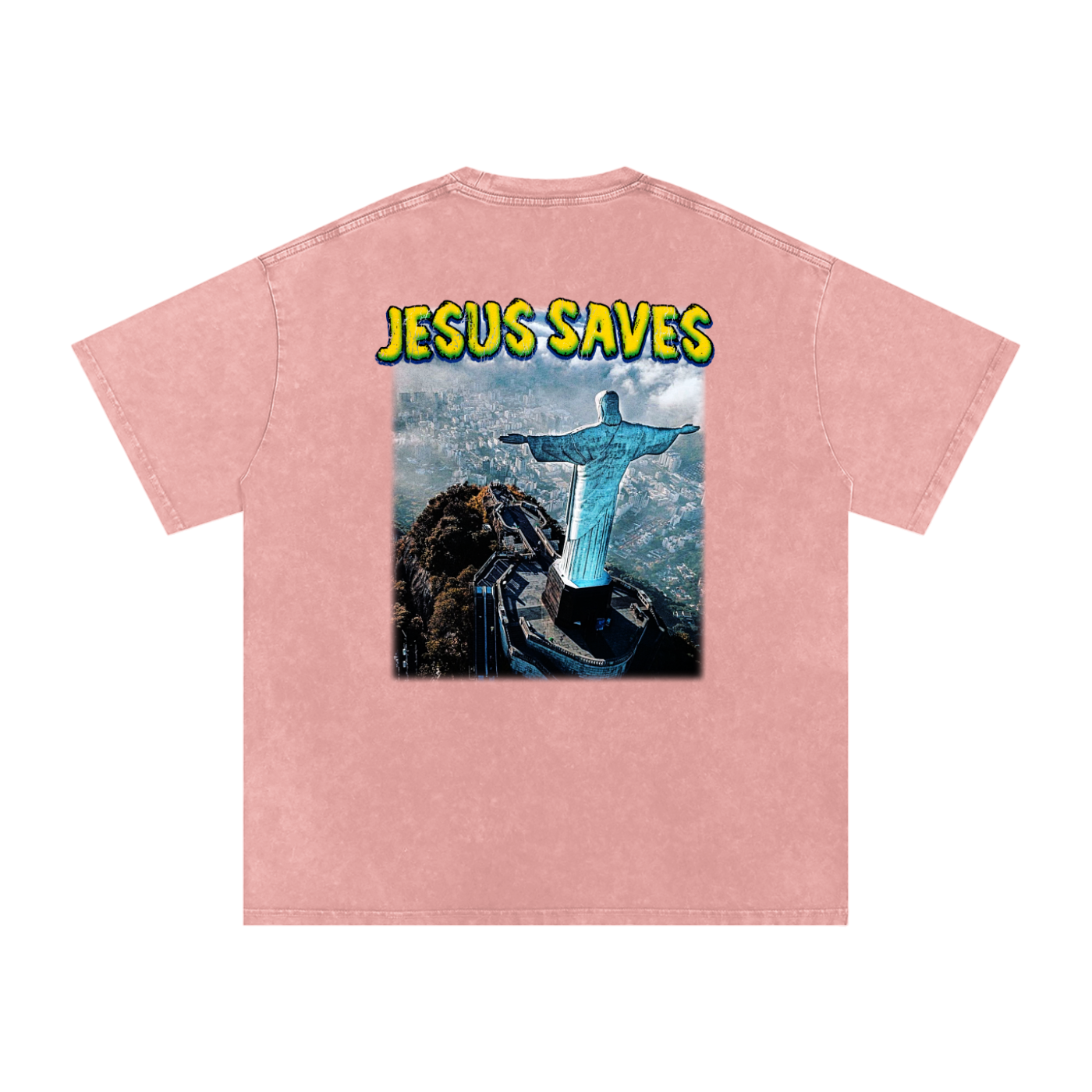 Conseiller' Jesus Saves: Snow Washed Oversized Cotton T-Shirt