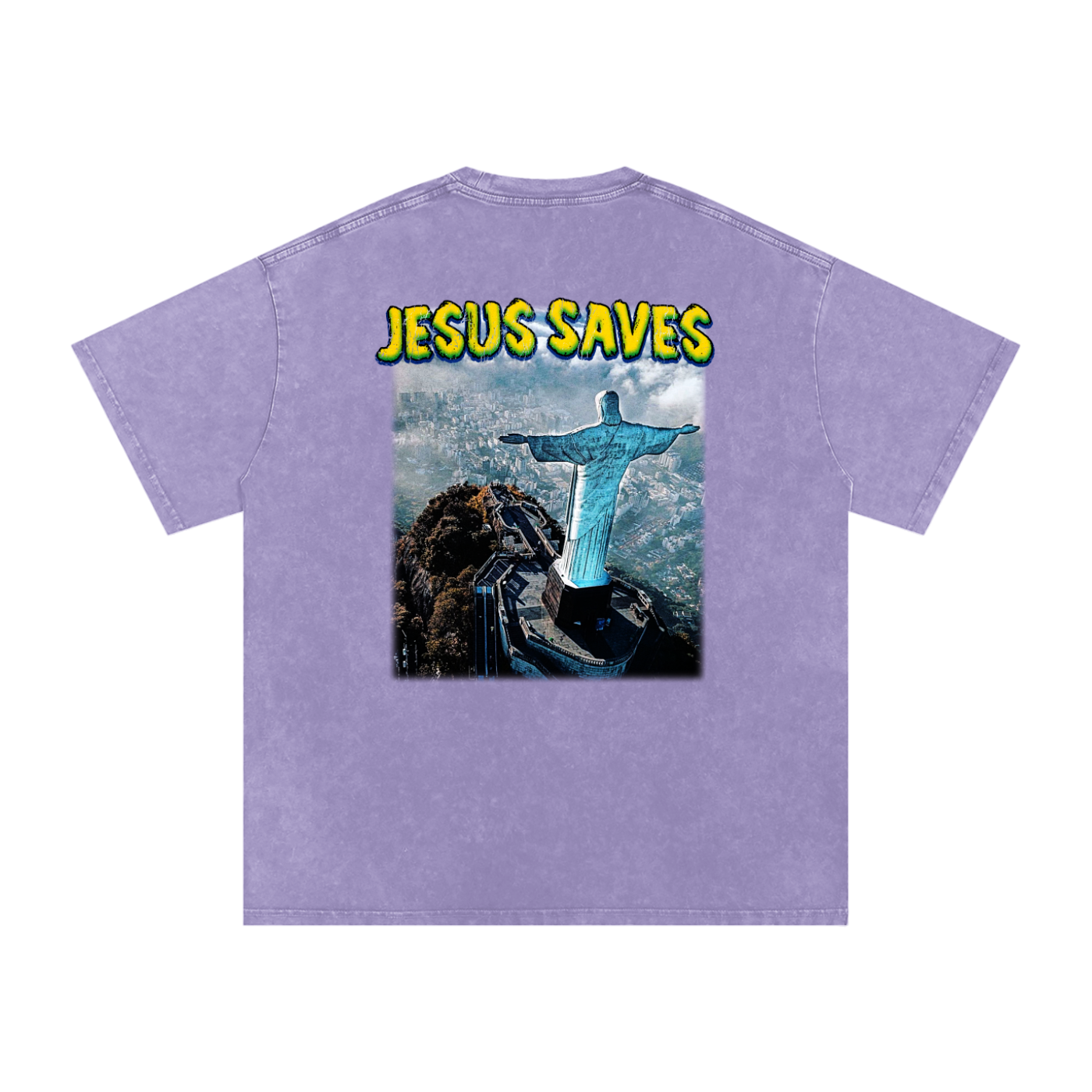 Conseiller' Jesus Saves: Snow Washed Oversized Cotton T-Shirt